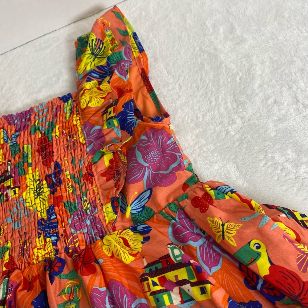 NWOT Disney Encanto Bright Tropical Print Sundress - Orange Floral Size 5/6 - Picture 11 of 11